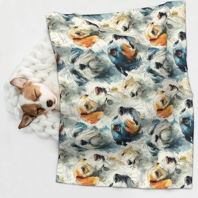 Waterproof Dog Blanket Soft Pet Blanket for Puppy Cat, Fleece Cat Throw Blankets for Furniture Bed Couch Sofa Reversible - Dogs Different Breeds 2