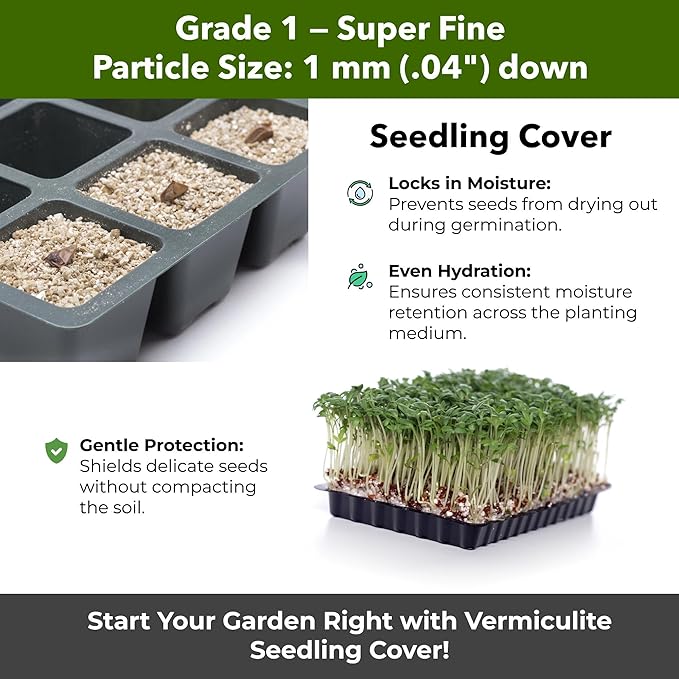 Organic Superfine Vermiculite for Indoor Gardening Plants and Mushrooms – Enhances Soil Aeration, Seed Germination, Rooting Cuttings – Small Packages and Bulk (Vermiculite Grade 1 - Superfine, 3 qts)