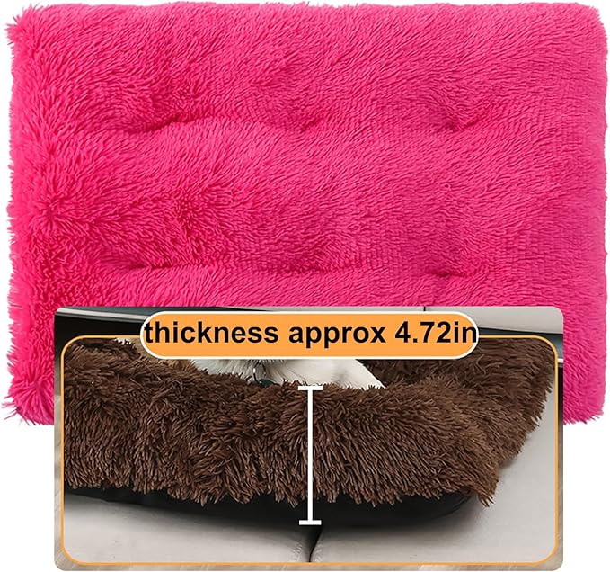 Dog Crate Mat, Dog Bed for Large Dogs, Comfy Fluffy Kennel Pad Anti-Slip for Dog beds & Furniture, Quilted Dog Bed for Pets for Medium/Small Dogs Cats (Color : Rose, Size : 20x14.9)