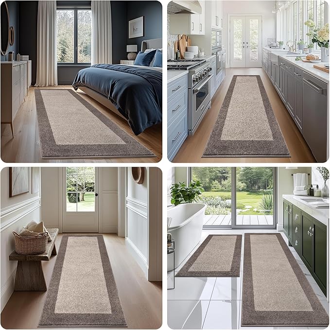 Machine Washable Runner Rug 32" x 96", Non Slip Kitchen Mat