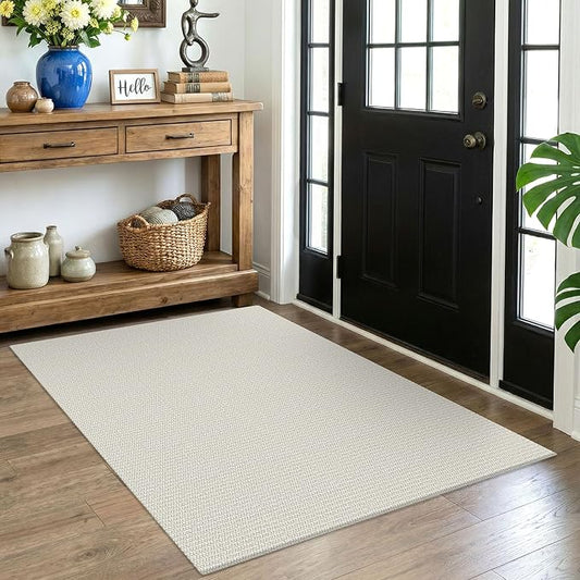 EARTHALL Washable Area Rug 4x5 Ft Non Slip Rugs