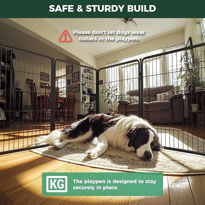 FXW Homeplus Unleashed Indoor Dog Playpen - Stress-Free and Safe Play, Heavy Duty 40 Inch 12 Panels with Connectors (Pack of 2) for Puppy and Small Dogs, Black│Patented