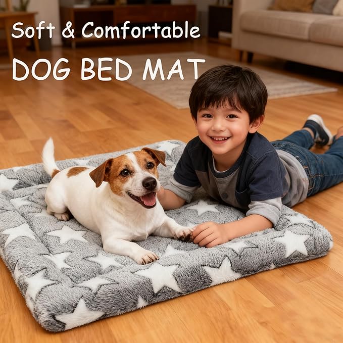 Dog Bed Mat - Soft Crate Pad for Kennel, Durable Pet Bed for Small Dogs & Cats - Comfort Support for Pet Crate, Cage, House