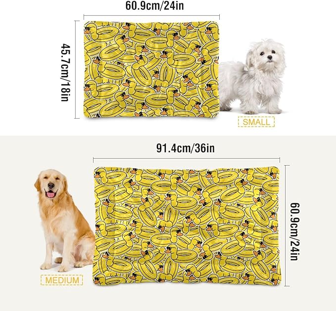 Pet Bed Rubber Duck Dog Bed Mat Absorbing Non Slip Pad Pet Sleeping Mat for Small, Medium, and Large Dogs Puppy Cat 36 in x 24 in