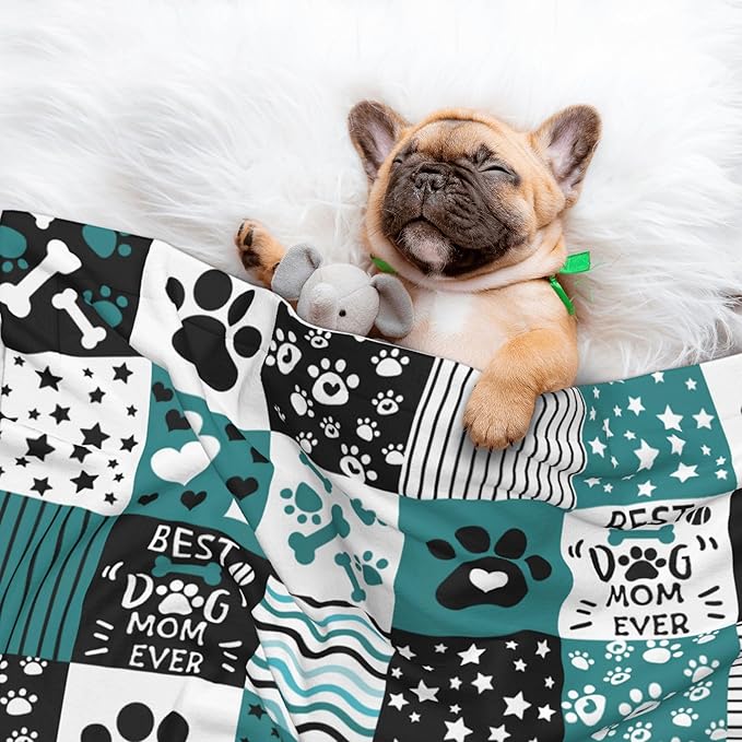Paws Blanket for Dog Cat - Dog Puppy Blankets 30x20 Stripes Love Bones Throw Blanket for Couch