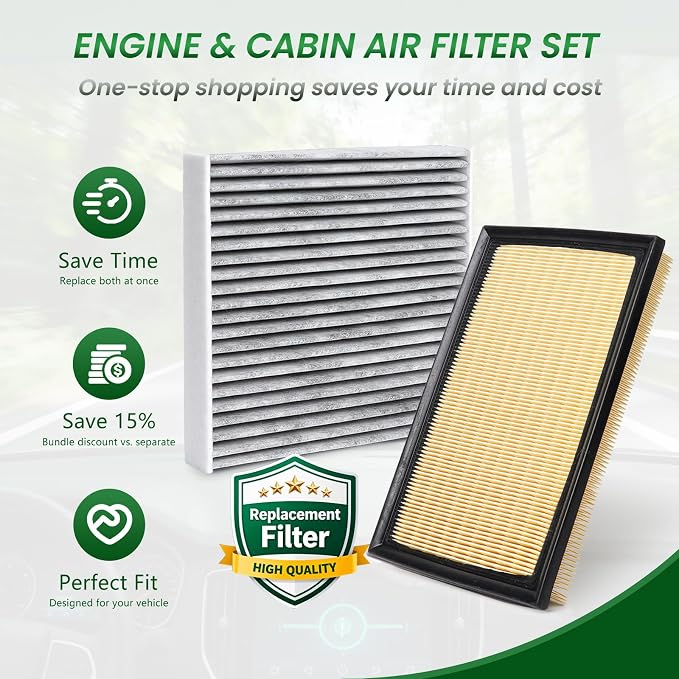 Engine & Cabin Air Filter Compatible