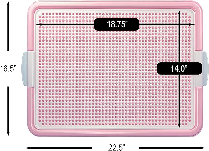 Dog Pee Pad Holder, Puppy Potty Training Tray 22.5”X16.5” for Small Dogs (Pink)