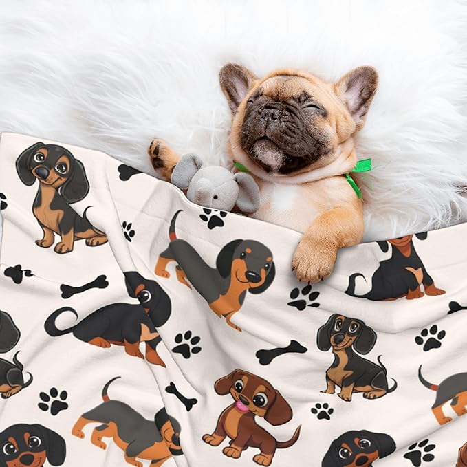 Dachshund Throw Blanket - Cute Dachshunds Dog Blanket for Pet Puppy Blankets 30x20 for Couch Sofa Bed