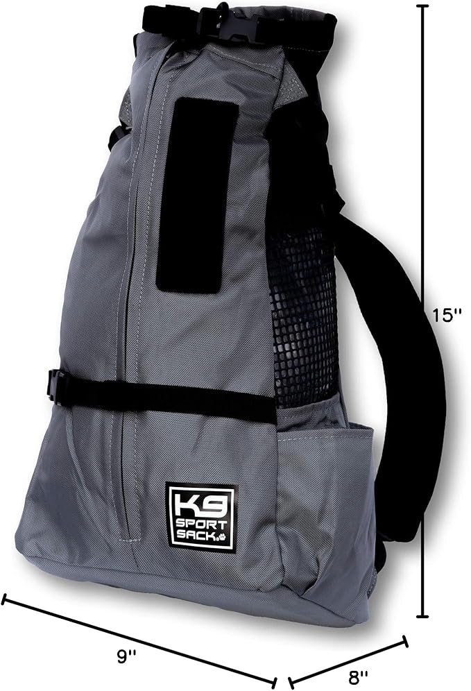 K9 Sport Sack Trainer - X-Small, Iron Gate - Ideal for Dogs with 9-12” Back Length - Backpack-Style Training Carrier - Meant for Quick, Non-Strenuous Activities