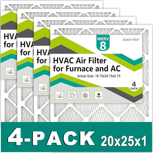 20x25x1 Air Filter MERV 8, HVAC/Furnace AC Filter Replacement, Dust