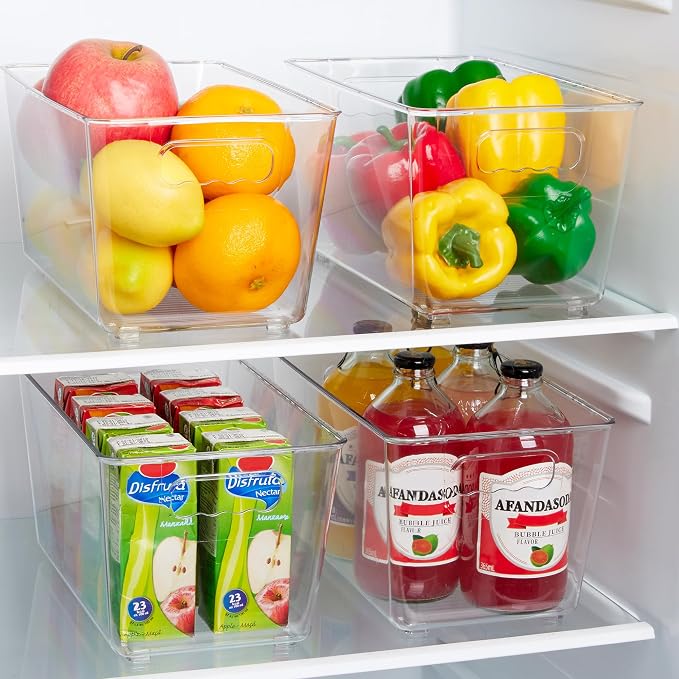 Vtopmart Clear Plastic Storage Bins, Countertops, Freezer Organization