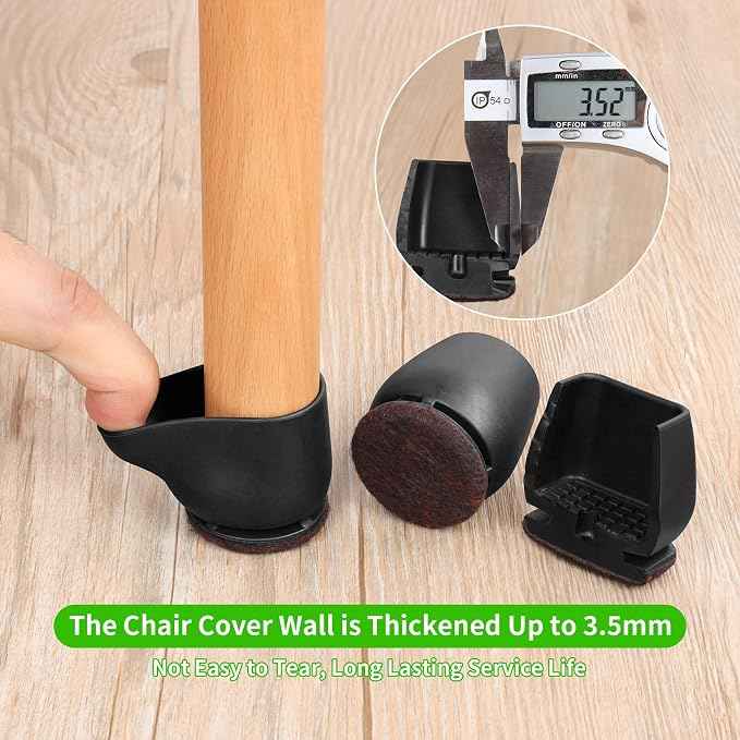 16PCS Small Chair Leg Floor Protectors, 3/4 inch Chair Leg Caps Covers Silicone