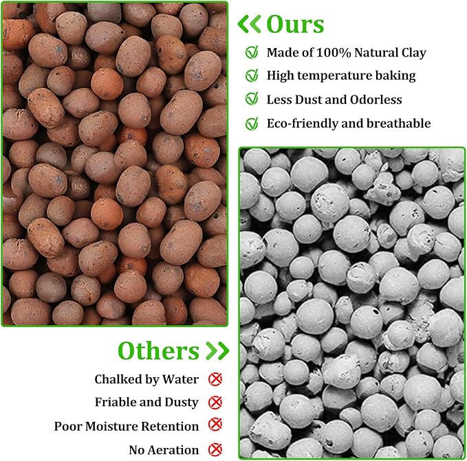 Riare 10LBS Expanded Clay Balls Terrarium Substrate for Reptiles - 100% Organic Lightweight Clay Pebbles Substrate Frogs False Bottom Substrate, Bioactive Terrarium Substrate for Drainage and Moisture