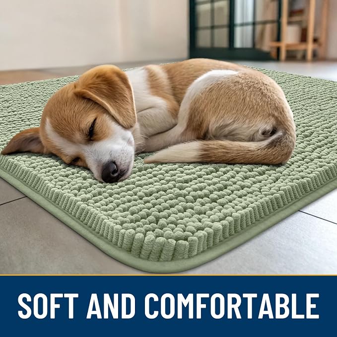 Smiry Dog Door Mat for Muddy Paws 59x35, Absorbent Dirt Trapper, Non-Slip