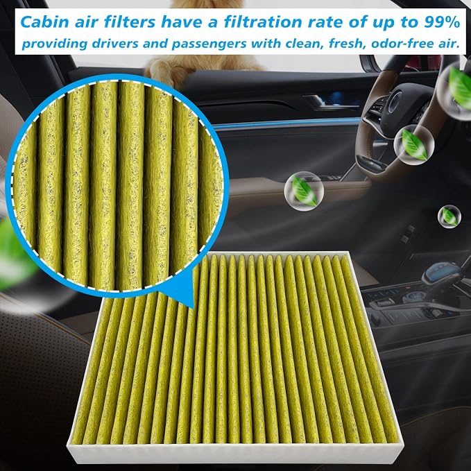 2Pcs Cabin Engine Air Filter Kits JM802 JM1722 Fits