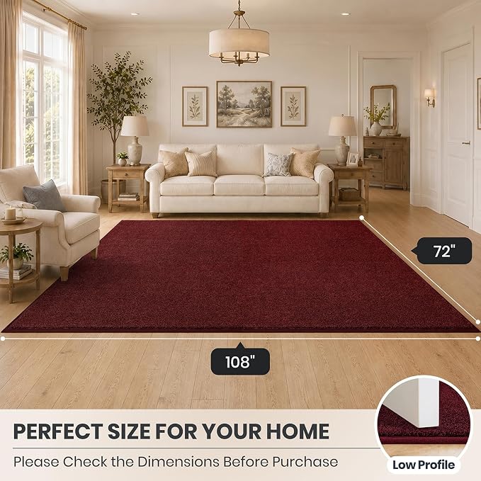 PURRUGS Easy Care Area Rug 6ft x 9ft, Non-Slip Washable Entryway Rug, Stain