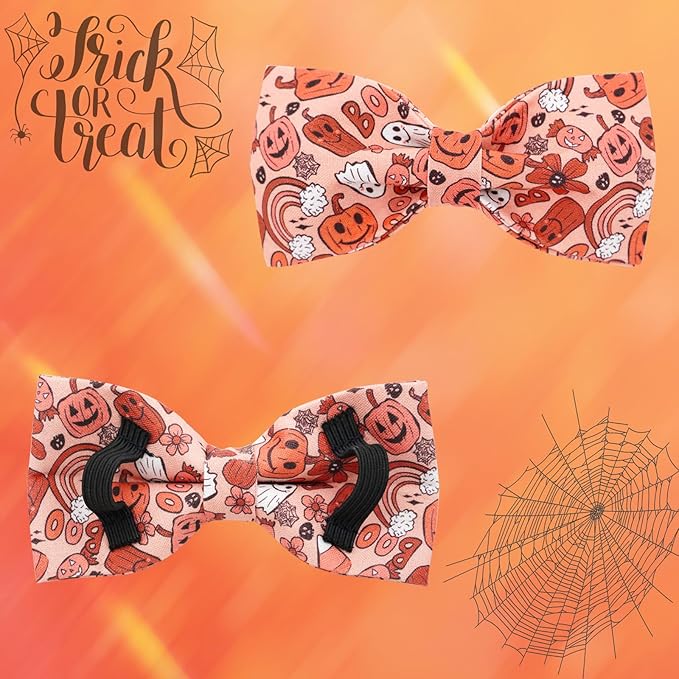 Halloween Dog Collar, Pet Collar Dog Bow Pumpkin Girl Boy Holiday Pet Collar Gift Cute Soft Puppy Collar for Medium Dogs