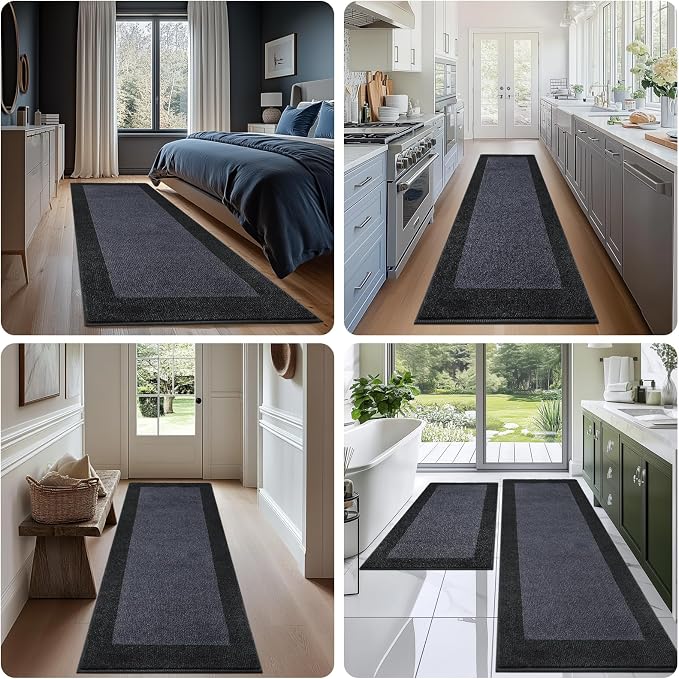 Machine Washable Kitchen Rug 24" x 36", Non Slip Kitchen Mat