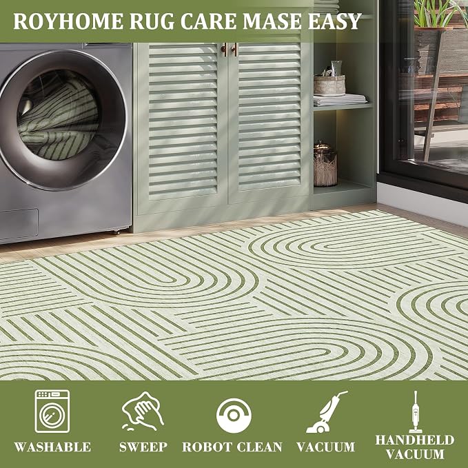 ROYHOME Washable Rug 4x6 Area Rugs