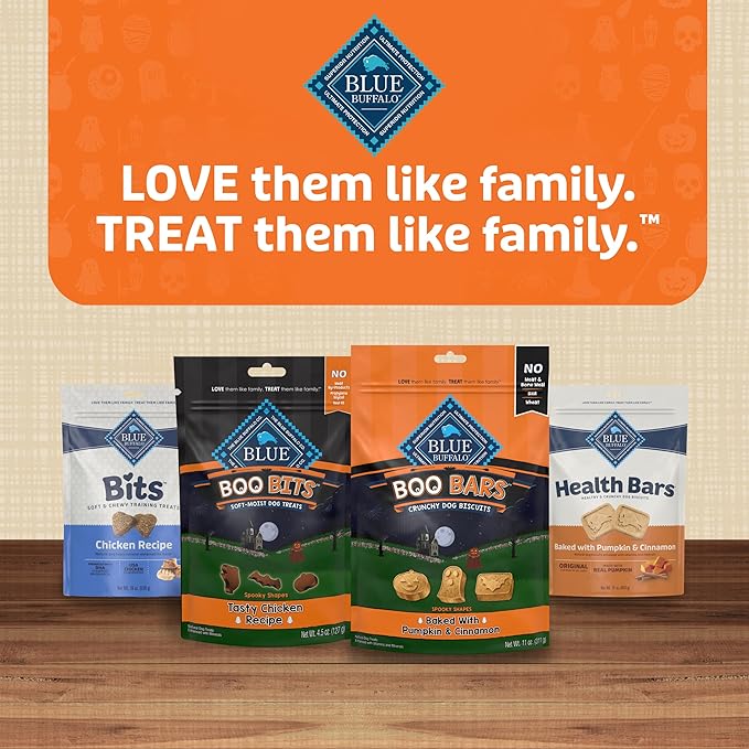 Blue Buffalo Boo Bits Soft & Chewy Halloween Dog Treats, Tasty Chicken Recipe, 4.5-oz Bag (Pack of 4)