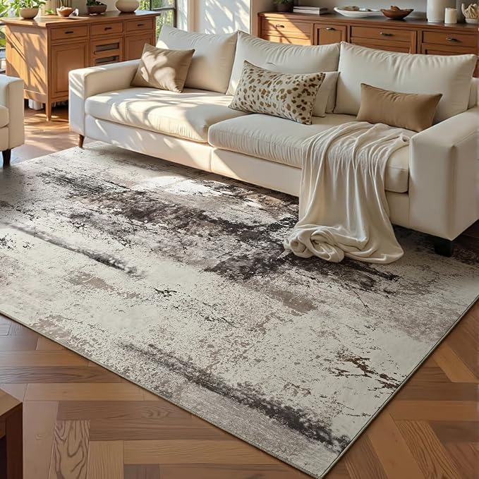 Ompaa Living Room Rug 5x8 Coffee Area Rug Machine Washable Boho Rug Non Slip