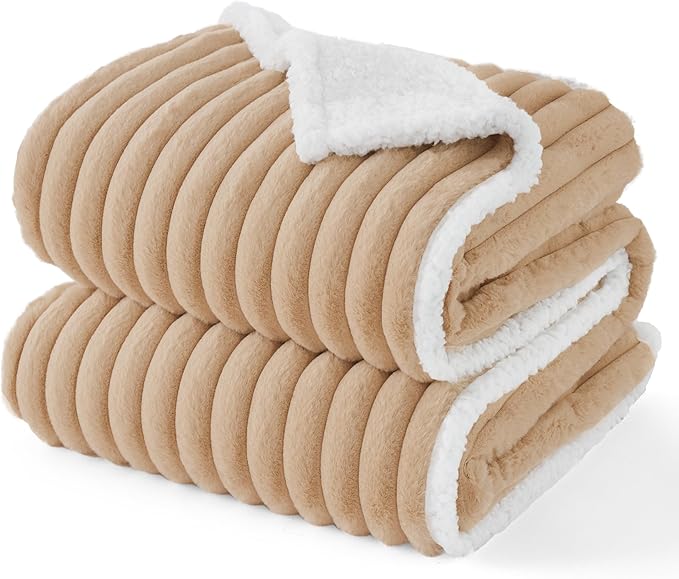 Bedsure ComfyFleece Orthopedic Dog Bed with Waterproof Dog Blanket for XL Dogs, Brown