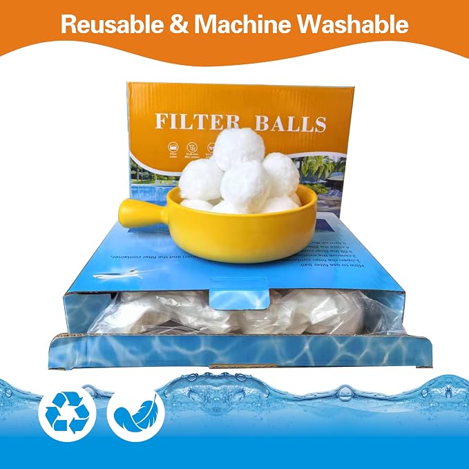 1.5 lbs Pool Filter Balls for Sand Filter, Reusable Pool Sand Filter Balls