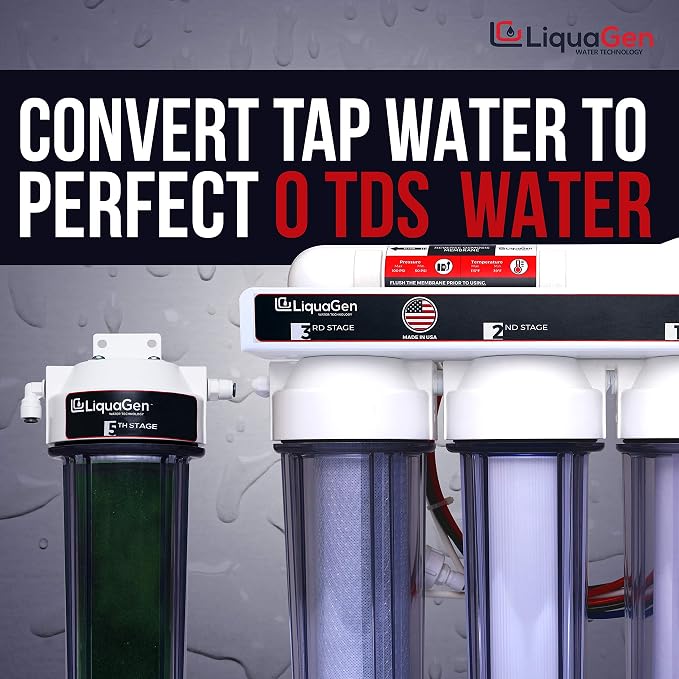 LiquaGen- Super Flow Reverse Osmosis & Deionization Water Filtration System-