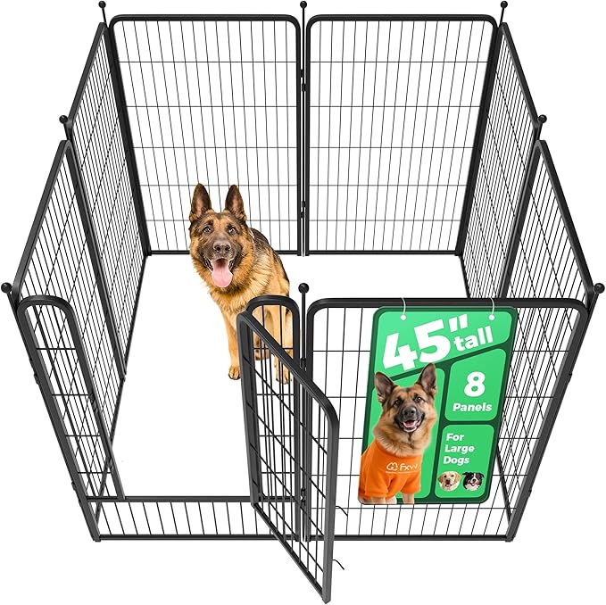 FXW Rollick Unleashed Dog Playpen for Indoor, Yard, RV Camping, 45 inch 8 Panels for Large Dogs│Patented