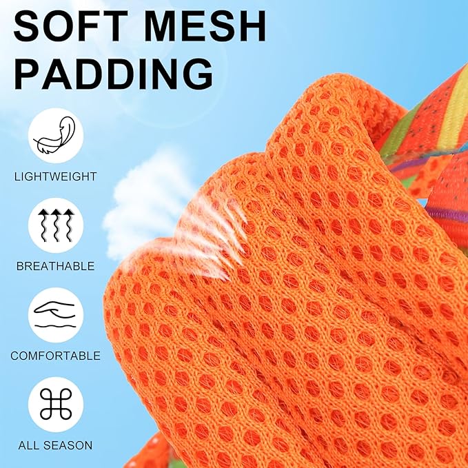 BEAUTYZOO Dog Harness for Small Dogs,No Pull Dog Harness and Leash Set,Soft Escape Proof Puppy Vest Harness with Handle,Reflective Lightweight Step in Harness for Girl Boy Dogs,Orange_Print S