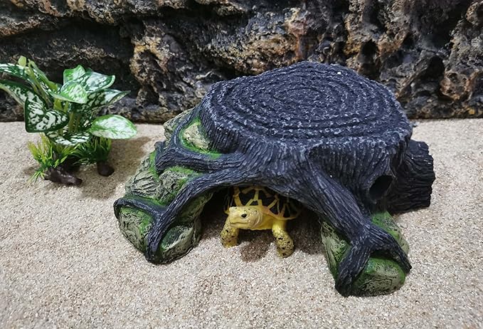 Heavy 2.9 Pounds Reptile Hide Snake Hide for Bearded Dragon Gecko Lizard Baby Ball Python Little Turtle Tortoise Use 10"×8.5"×4",Aquarium Decor for Betta Fish,Shrimp,Spider,Scorpion,Frog,Hermit Crab