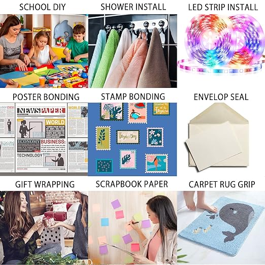 300LSE Double Side Tape Heavy Duty 36ft, Clear Mounting Tape Removable for Scrapbook,Transparent Sticky Tape Picture Hanging Strips, Adhesive Tape for LED Poster Art Craft