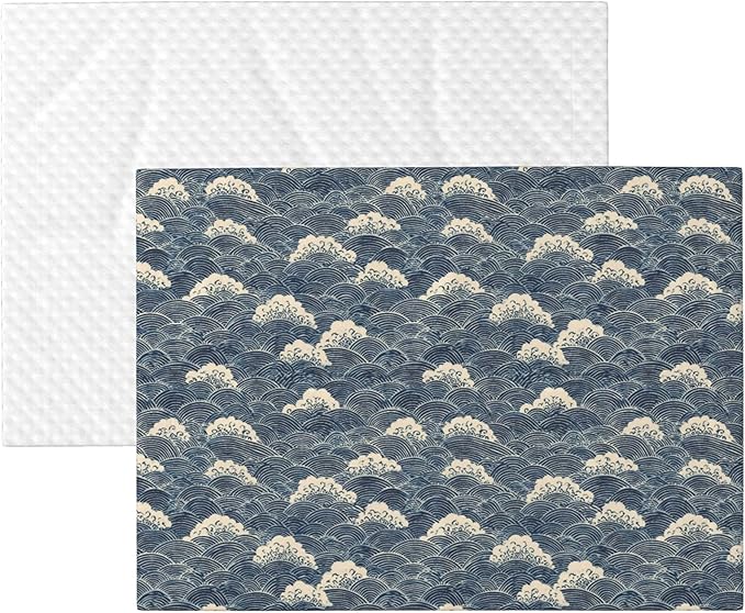 Waterproof Dog Blanket Soft Pet Blanket for Puppy Cat, Fleece Cat Throw Blankets for Furniture Bed Couch Sofa Reversible - Japanese Water Wave 1