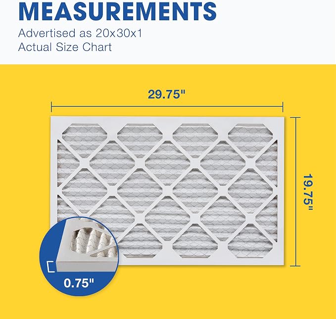 Aerostar 20x30x1 MERV 13 Pleated Air Filter, AC Furnace Air Filter, 4 Pack