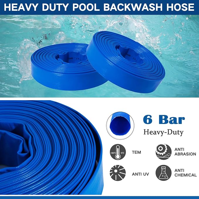 Eastrans 1 1/2 in x 100 ft Pool Backwash Hose Kit