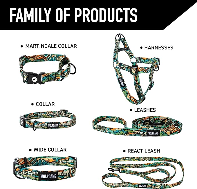 Wolfgang Heavy Duty Adjustable Dog Harness, Pull-Tested for Walking & Training, WildWolf Print, Small