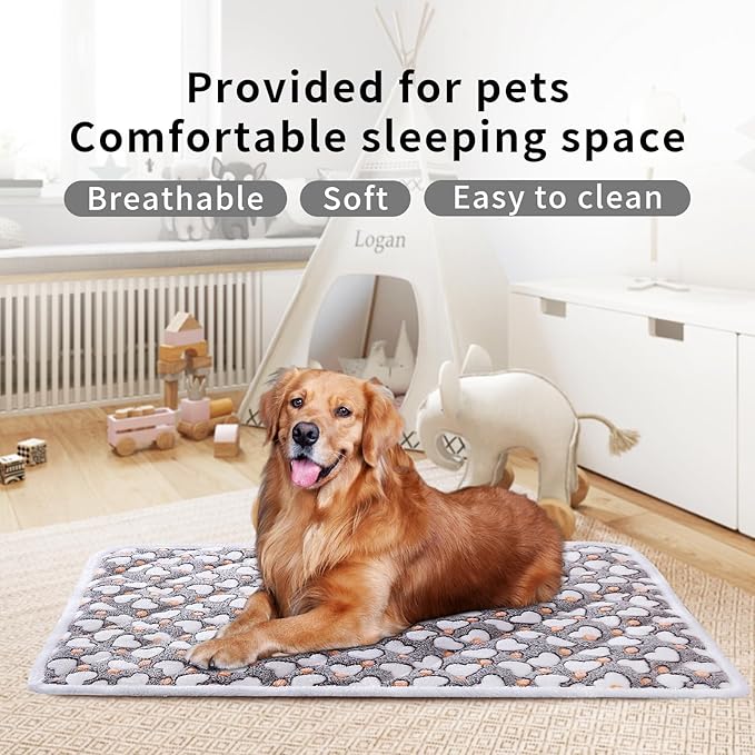 Dog Crate Mats, Soft Reversible Dog Bed Mat, Cat Mat - 36x24 Inch, Short Plush Pet Mat Crate Mat for Medium Dogs, 0.6-inch Thick Thin Dog Mat, Machine Washable Ideal for 36-Inch