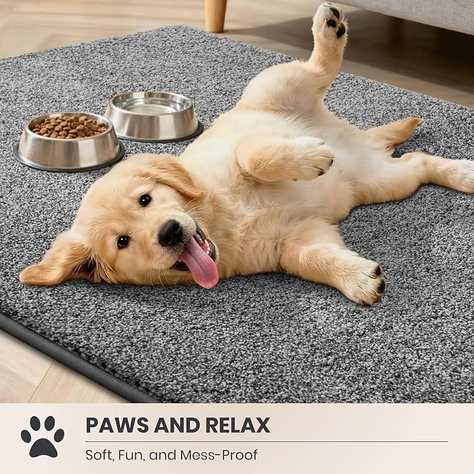 PURRUGS Easy Care Area Rug 6ft x 9ft, Non-Slip Washable Entryway Rug, Stain