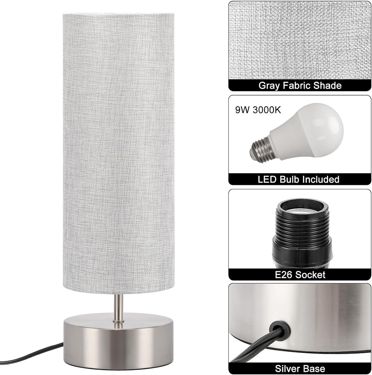 Bedside Touch Lamp, 3 Way Touch Control Table Lamp, Modern Nightstand Lamp