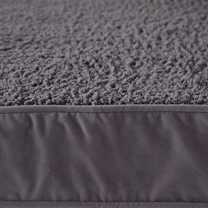 Happy Hounds Oscar Rectangle Orthopedic Foam Sherpa Dog Bed, Large (48 x 36 in.), Pewter