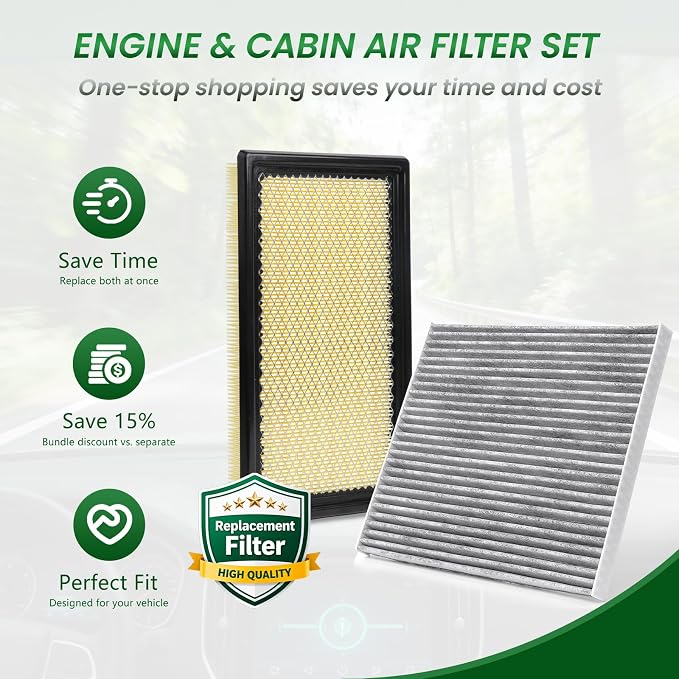 Cabin Engine Air Filter Kit CF11176, CA10242 Fit