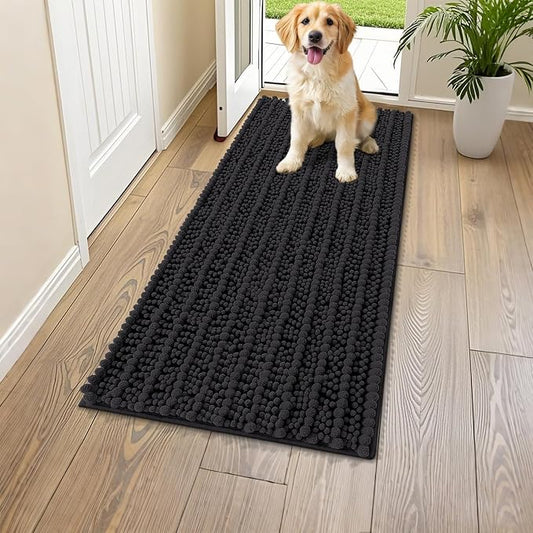 Smiry Dog Door Mat for Muddy Paws 44x24, Absorbent Dirt Trapper, Non-Slip