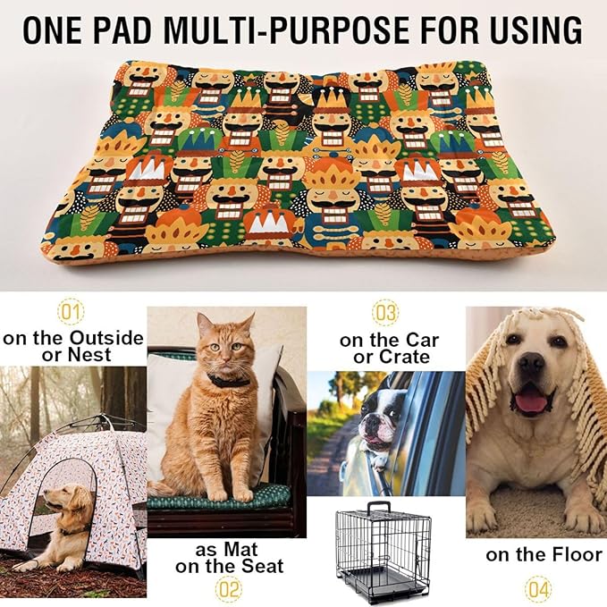 Christmas Nutcracker Pet Bed Cute Dog Bed Mat Absorbing Non Slip Pad Pet Sleeping Mat for Small, Medium, and Large Dogs Puppy Cat 24 in x 18 in