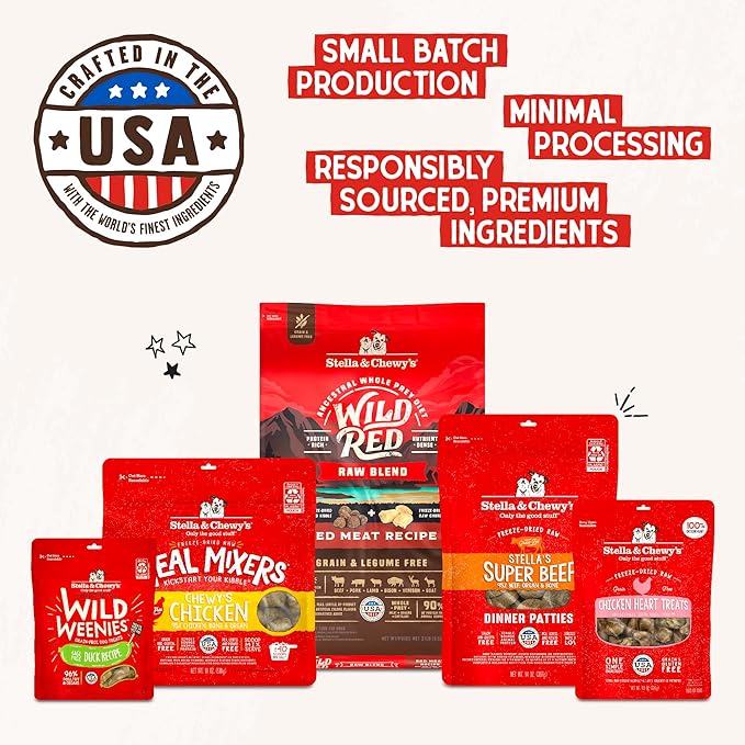 Stella & Chewy's Freeze-Dried Raw Beef Meal Mixers- Dog Food Topper and Mixer - Made with 95% Grass-Fed Beef, Organs & Bone - Perfect for Picky Eaters - Grain-Free - 1 oz (Pack of 2)