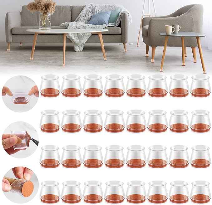 32PCS Upgraded Silicone Chair Leg Floor Protectors