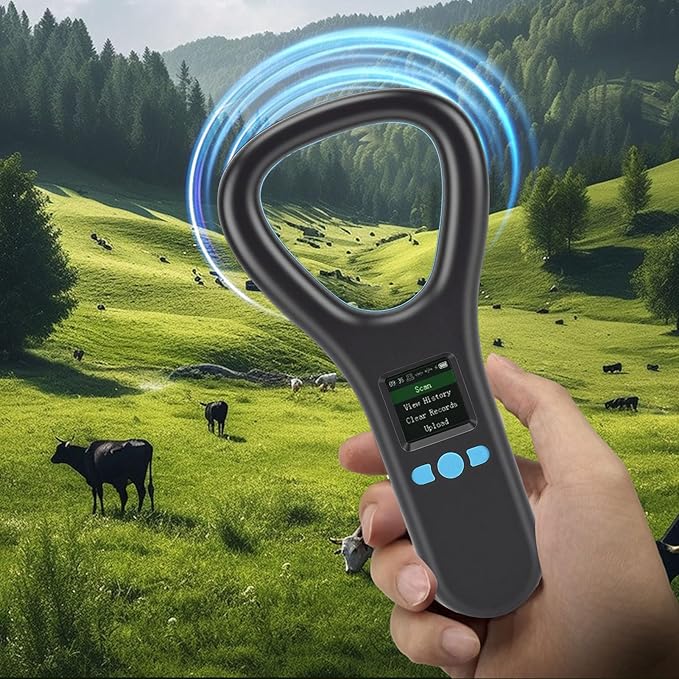 Bewinner Pet Microchip Scanner Pet, Chip Reader FDX B EMID Microchip Detector 1.44 Inch Color Screen Rechargeable Portable with 500 Data Storage USB Connectivity for Dogs Cats Pets