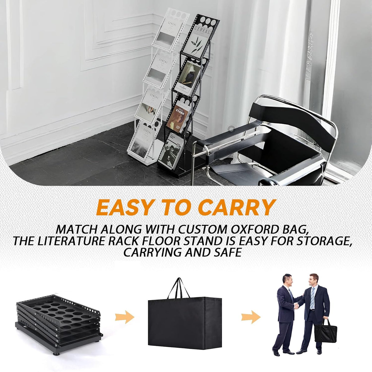 Foldable Magazine Rack Metal Catalog Literature Rack, Literature Stand Rack