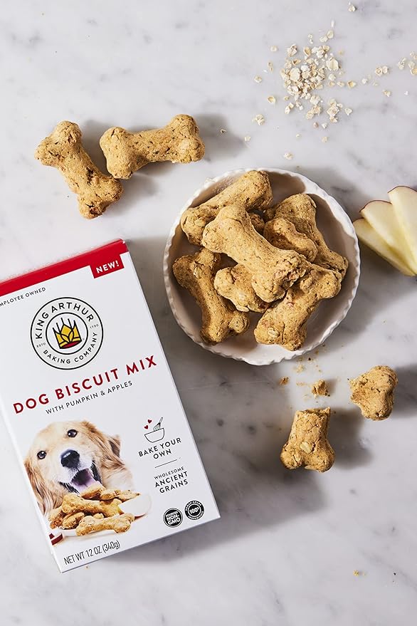 King Arthur Baking Company Dog Biscuit Mix, Pumpkin & Apple, Homemade Dog Treats, 12oz (Pack of 2)