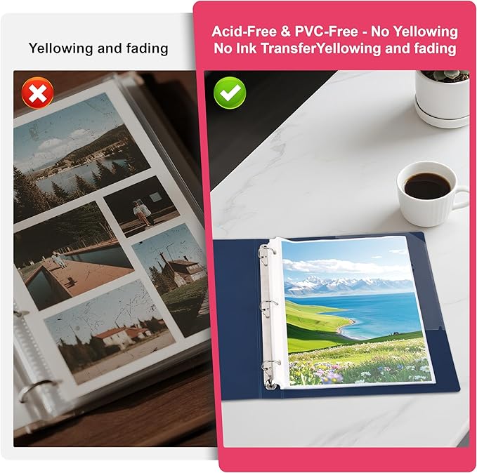 500-Pack Heavy Duty 8.5"x11" Sheet Protectors - Top-Loading Acid-Free & Waterproof for Photos, Certificates, School, Office, Legal Documents, Medical Records, Teachers, Artists (500)