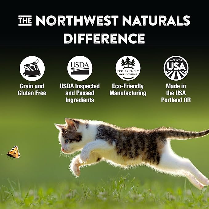 Northwest Naturals Freeze-Dried Rabbit Cat & Kitten Food – Bite-Sized Nibbles – Healthy, Limited, Human-Grade Ingredients, All-Natural, High-Protein Raw Diet – Complete & Balanced – 11 oz (Pack of 3)
